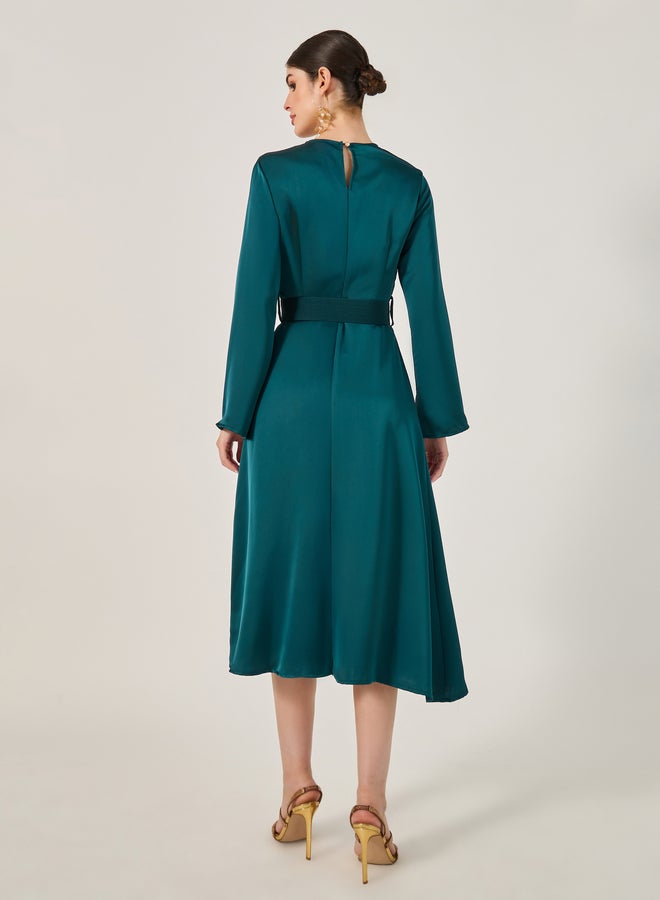Styli Satin A-Line Dress  - Image 5