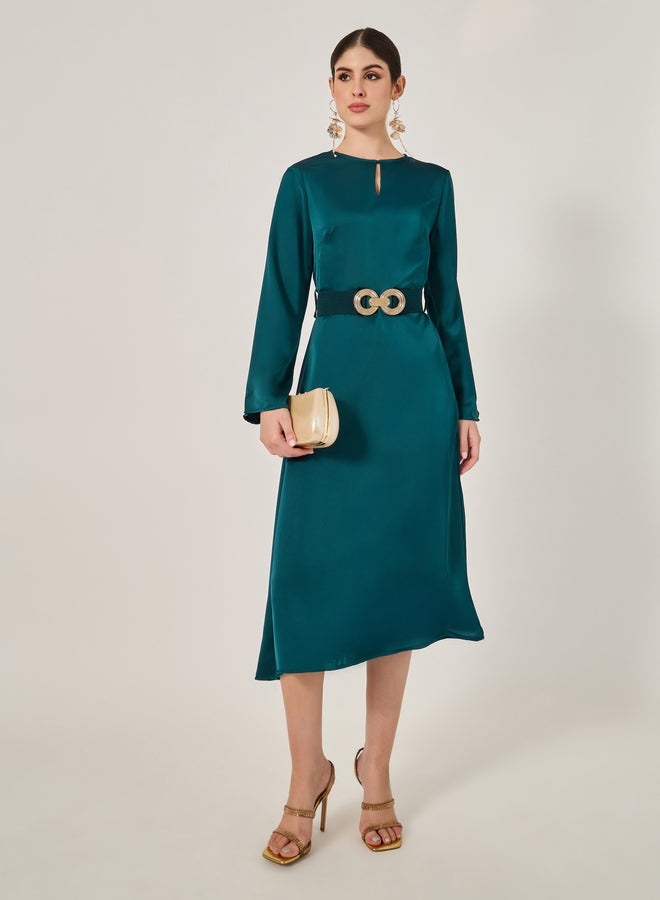 Styli Satin A-Line Dress  - Image 2