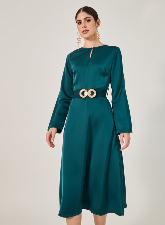 Styli Satin A-Line Dress  - Image 3