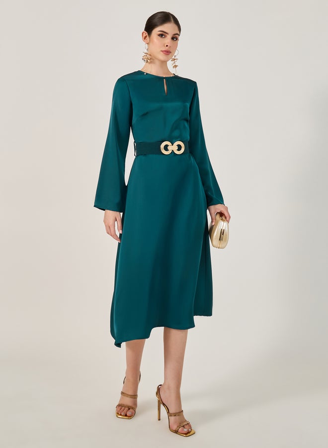 Styli Satin A-Line Dress  - Image 1