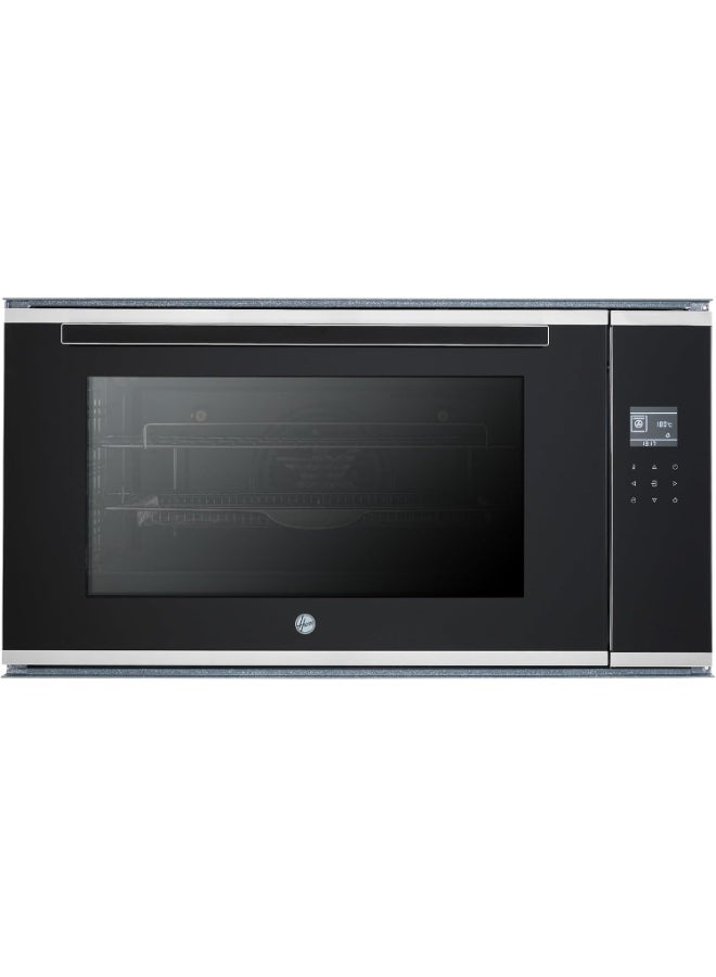 Hoover 90cm Electric Oven, 100L Capacity, Convection Fan, Top Cooling System , Inside Light , Full Touch Control, Stainless Steel Trims, Triple Layer Glass Door, Enamel Cavity HEO-T90100-BBI black