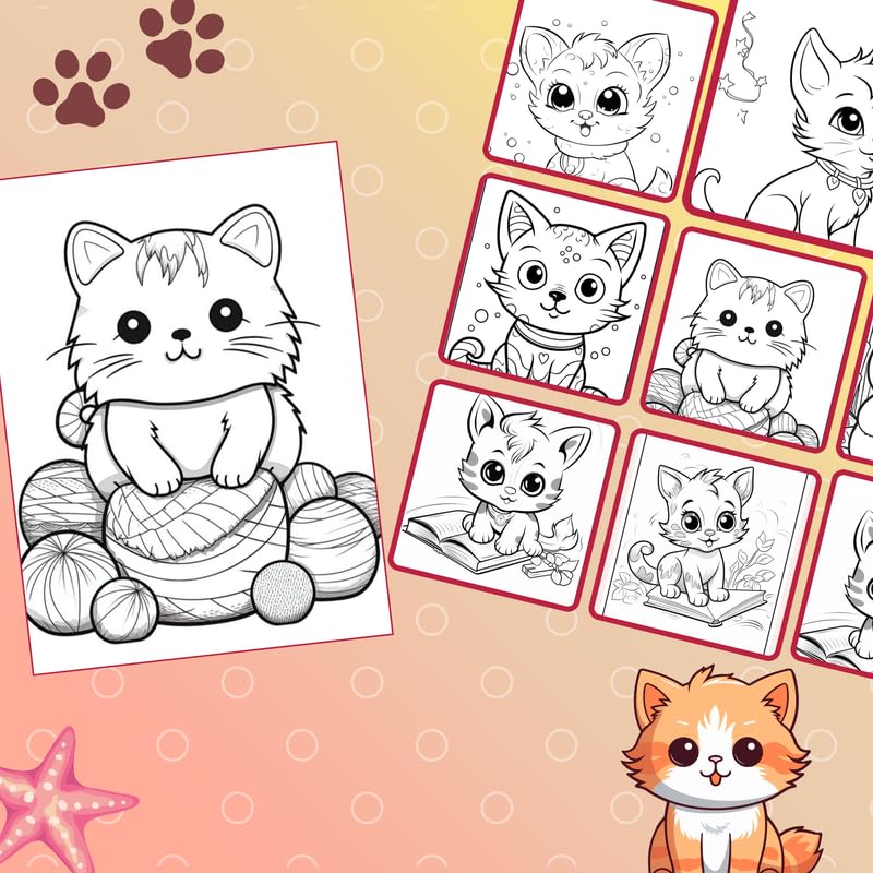 Sakuya Animals Coloring Book for Kids | Animal Coloring Page for Toddlers | Fun Activity for Boys and Girls |Baby Shower Activities-Cat - Image 3