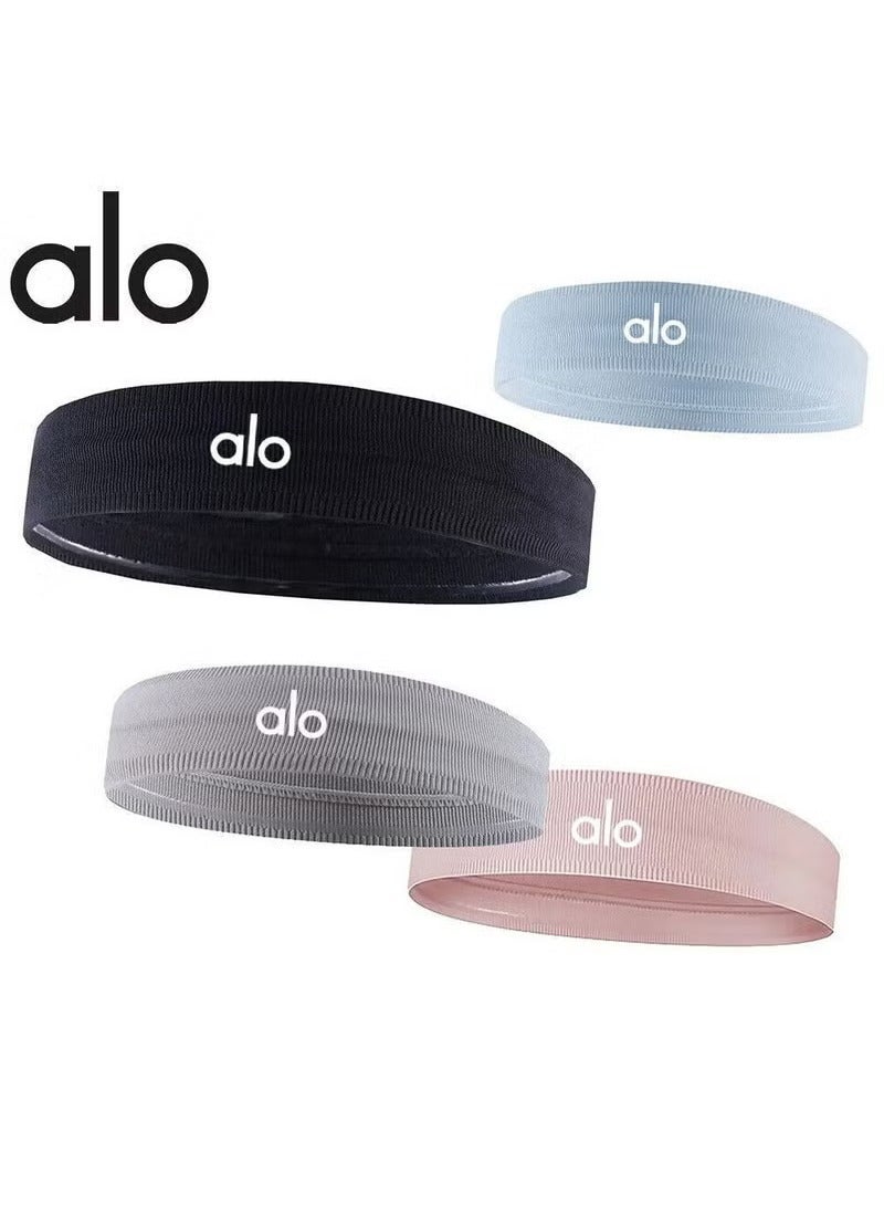 ألو يوغا ألو اليوغا حزام الرأس ممارسة مرنة حزام الرأس اللياقة البدنية في الهواء الطلق الرياضة غير الانزلاق لاصق حزام الرأس مجموعة 4 قطعة - Image 1
