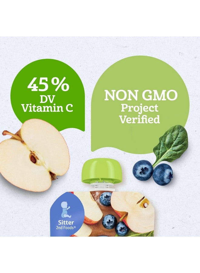 Gerber طعام الأطفال العضوي من جيربر بالتفاح والتوت الأزرق والسبانخ، 3.5 أونصة كيس - Image 3