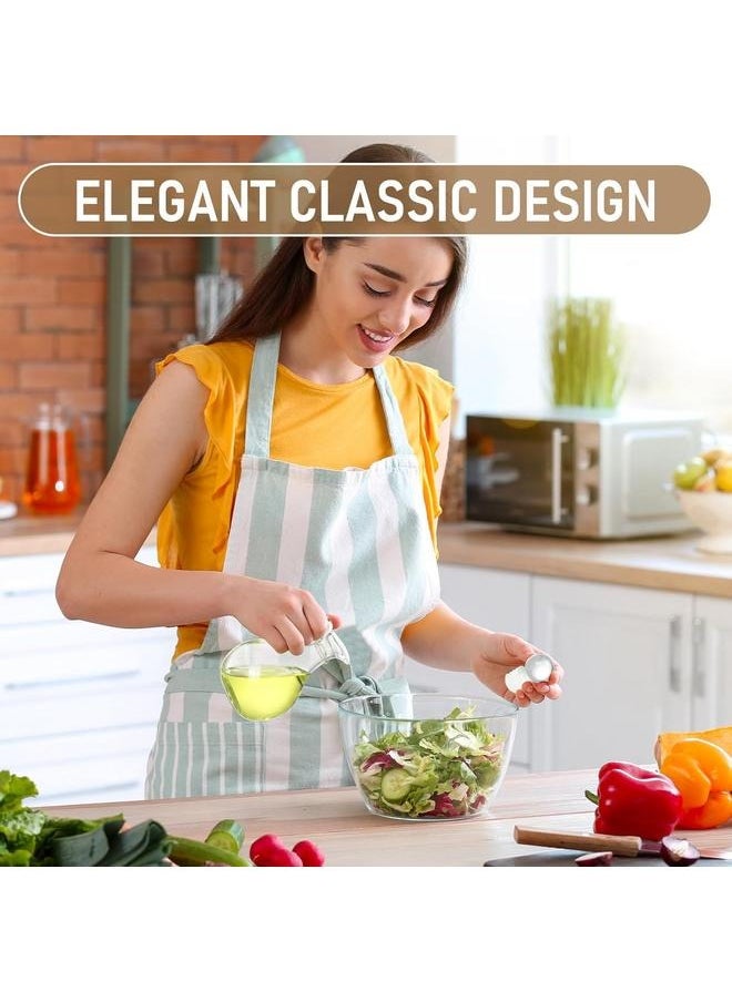 Generic 2 Pcs 10.5 oz Oil and Vinegar Dispenser Cruet Set Olive Oil Dispenser Bottle Vinegar Glass Cruet for Kitchen Elegant Condiment Container for Homemade Salad Dressing Pancake Syrup  - Image 3
