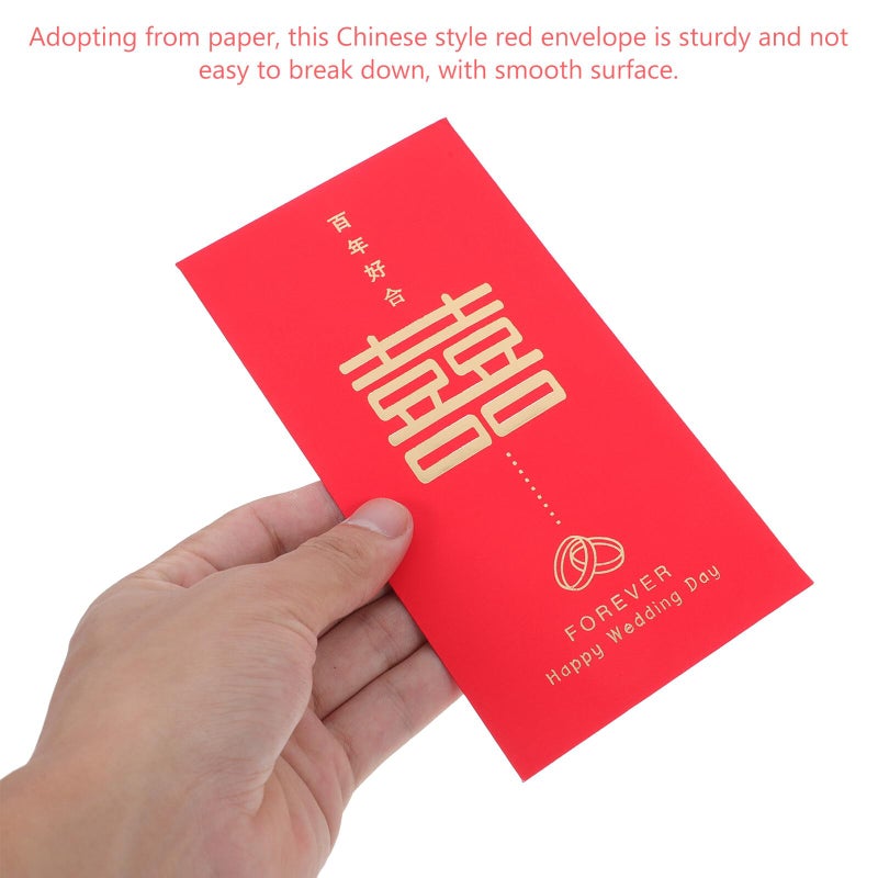 Traditional Chinese Red Envelopes 6 Pieces Wedding Money Packets Reusable Festival - Image 4