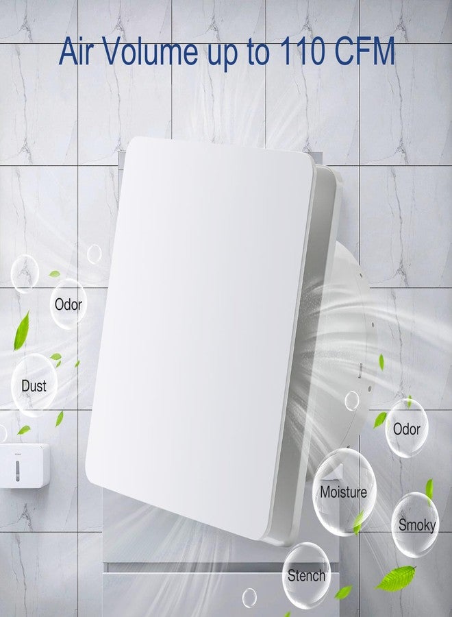 Fanspex 6” Bathroom Exhaust Fan With Front Panel, Bathroom Vent Fan for Window or Wall Mount, 1.0 Sones Quiet, 17W Low Consumption, 5 Ft Long Cord with On/off Button - Image 5
