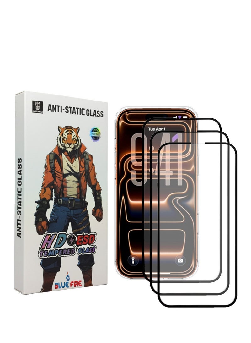 BlueFire 3-Pack Tempered Glass Screen Protector for Apple iPhone 17 Air 5G (2025) – Triple Pack, Ultra HD Clarity, Full Glue Adhesive, Edge-to-Edge Coverage, Anti-Scratch, Bubble-Free, Precision-Cut, Enhanced Durability - Image 1