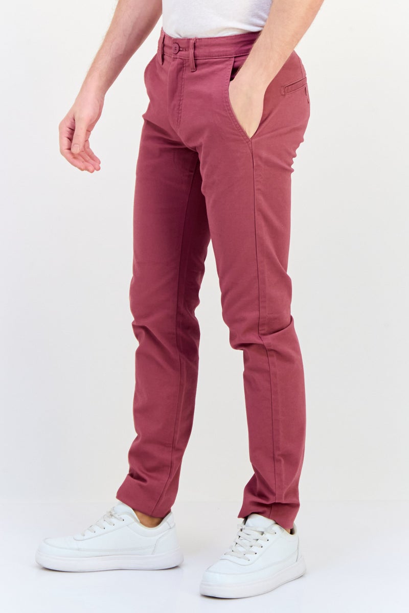 Celio سروال تشينو ضيق للرجال، مارون - Image 2