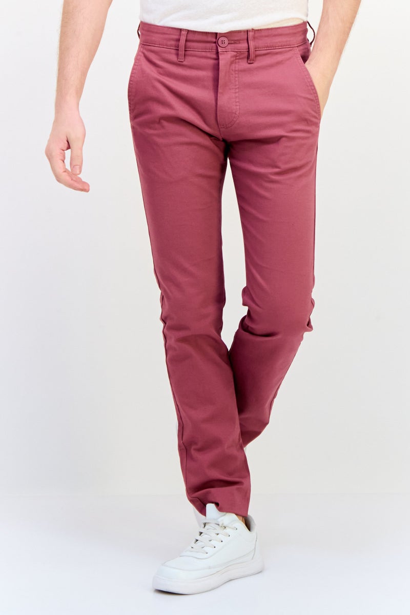 Celio سروال تشينو ضيق للرجال، مارون - Image 1