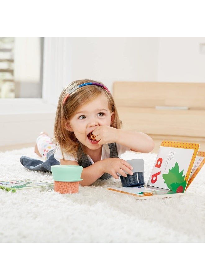 Boon Snug Toddler Snack Containers with Lids - Includes 2 Lids and 2 Baby and Toddler Spill Proof Cups for Snacks - Toddler Snack Cups for Home and Travel Essentials - Pink and Blue - Image 5