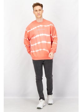 Asos Design Men Oversize Crew Neck Long Sleeve Graphic Print Sweatshirt, Orange  - Image 4