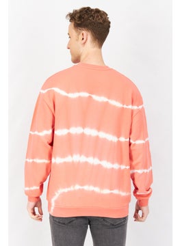 Asos Design Men Oversize Crew Neck Long Sleeve Graphic Print Sweatshirt, Orange  - Image 3