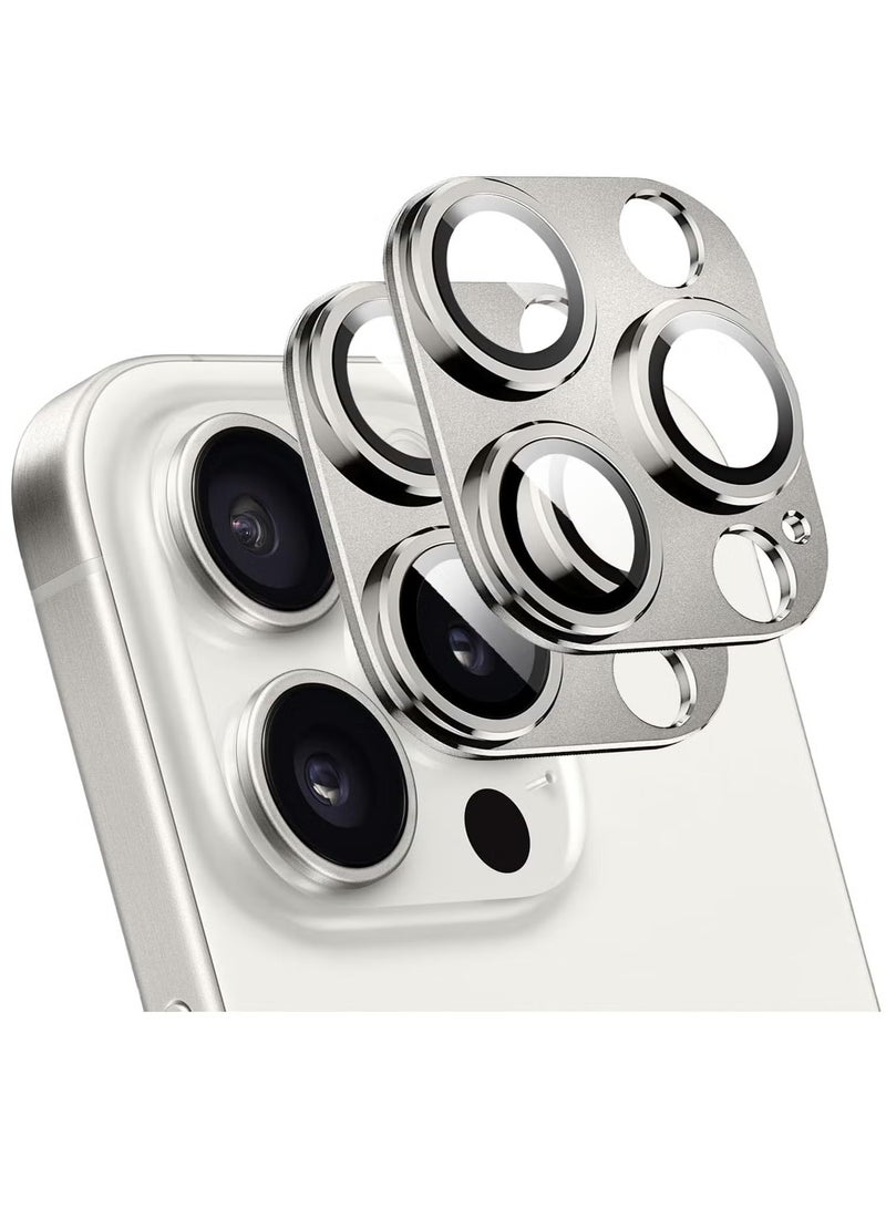 ELTRAZONE (2 Pack) Camera Lens Protector for iPhone 16 Pro and iPhone 16 Pro Max – [Alloy Metal Camera Cover] + [Tempered Glass Screen Protector] (Grey) - Image 1