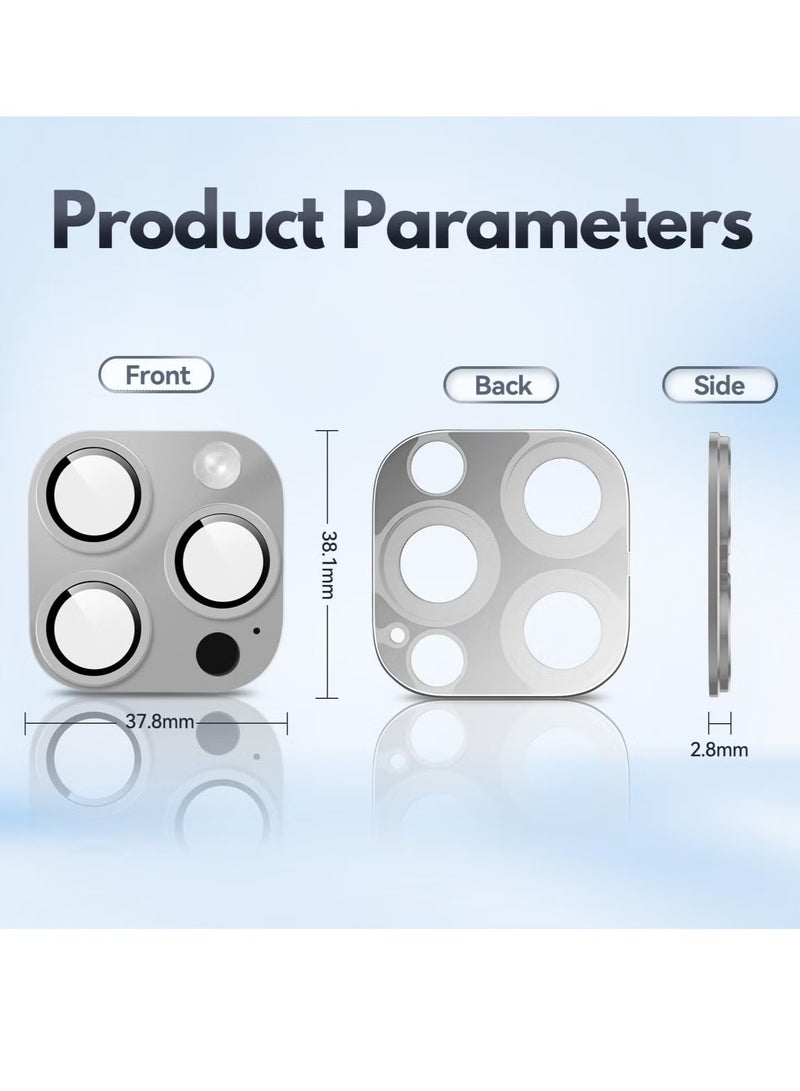 ELTRAZONE (2 Pack) Camera Lens Protector for iPhone 16 Pro and iPhone 16 Pro Max – [Alloy Metal Camera Cover] + [Tempered Glass Screen Protector] (Grey) - Image 3