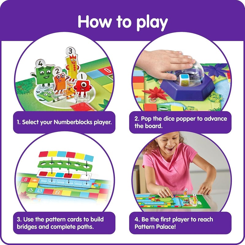 hand2mind Numberblocks Race to Pattern Palace! Board Game, Preschool Math Game for Kids Ages 3-5, Number Toys, Toddler Games, Kindergarten Learning Games, Educational Games for Family Game Night - Image 3