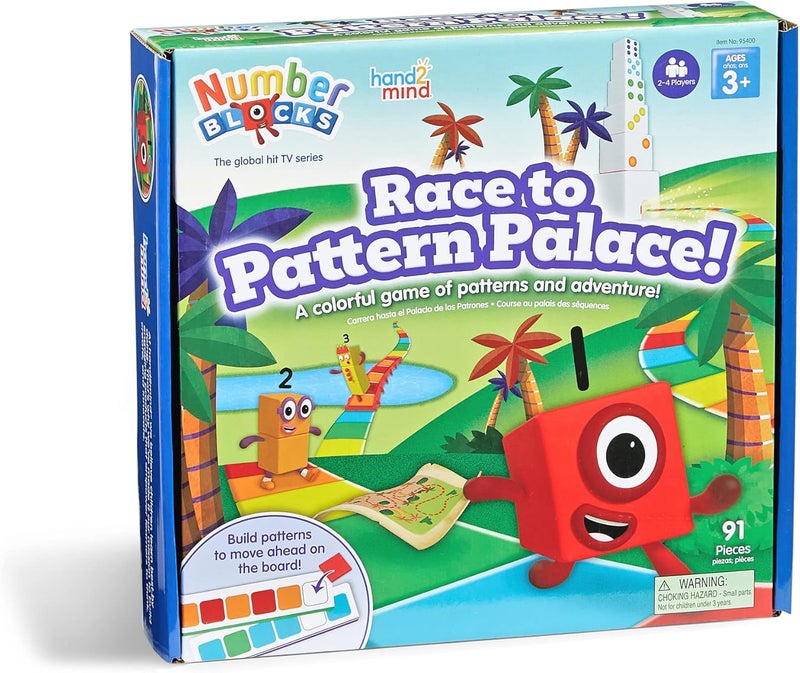 hand2mind Numberblocks Race to Pattern Palace! Board Game, Preschool Math Game for Kids Ages 3-5, Number Toys, Toddler Games, Kindergarten Learning Games, Educational Games for Family Game Night - Image 1