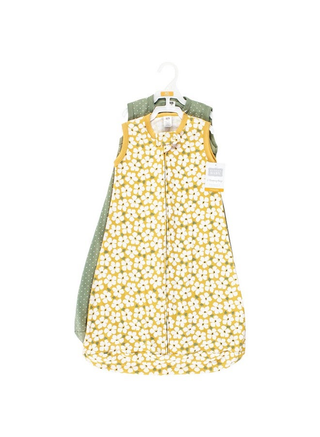 Hudson Baby Unisex Baby Cotton Wearable Sleeping Bag, Sack, Blanket, Sage Floral Sleeveless, 3-9 Months - Image 2