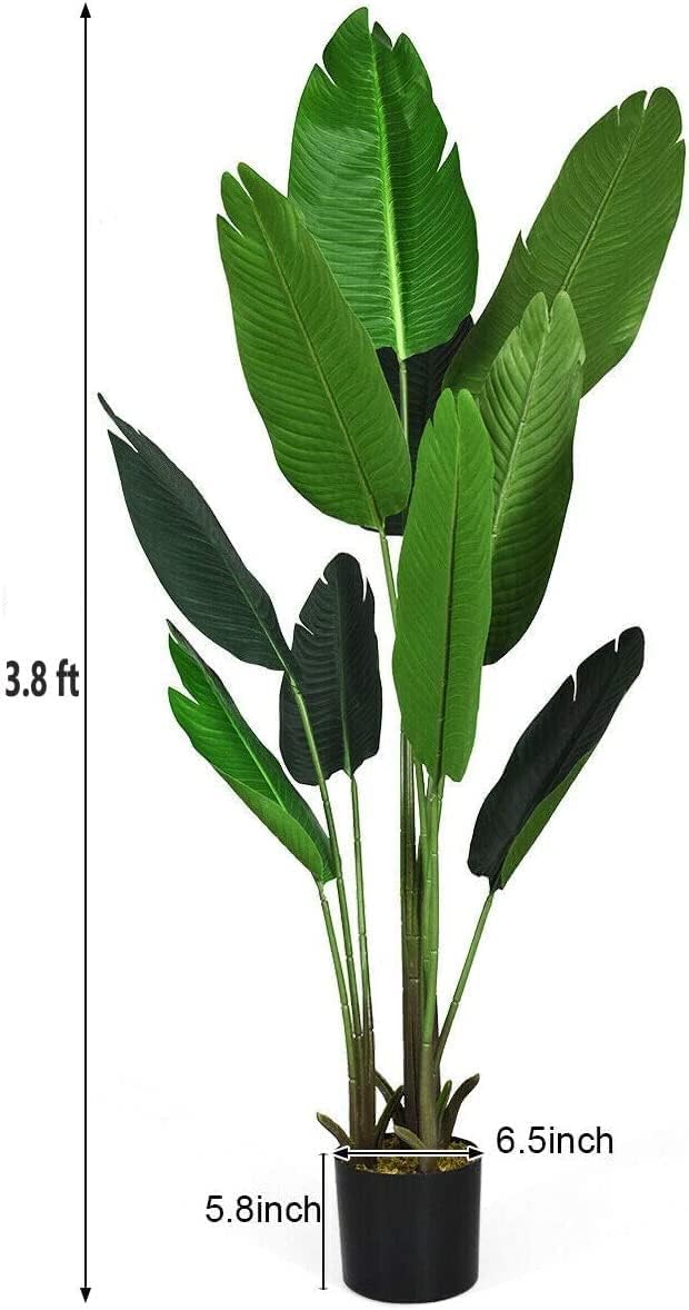 Fox & Fern Plastic (3.8 FT Natural Looking Traveller's Palm Artificial Plant | with Basic Pot | Ornamental Plant Best for Gifting, Party, Home Decor (GAJW3018) - Image 2