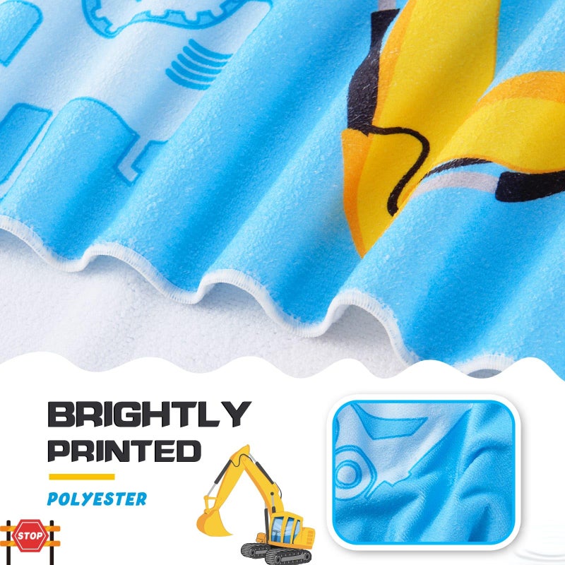 WERNNSAI Truck Kids Beach Towel for Boys - 30â€ x 60â€ Truck Sand Free Swim Towels for Boys Bath Pool Camping Travel Towel Quick Dry Ultra Absorbent Super Soft Beach Blanket Bath Shower Towel - Image 3
