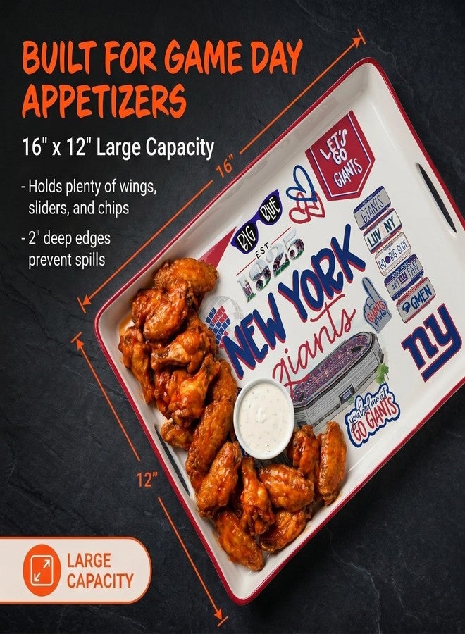 Proformance Home NFL New York Giants Loco Fan Large Serving Tray w/Handles - Image 3