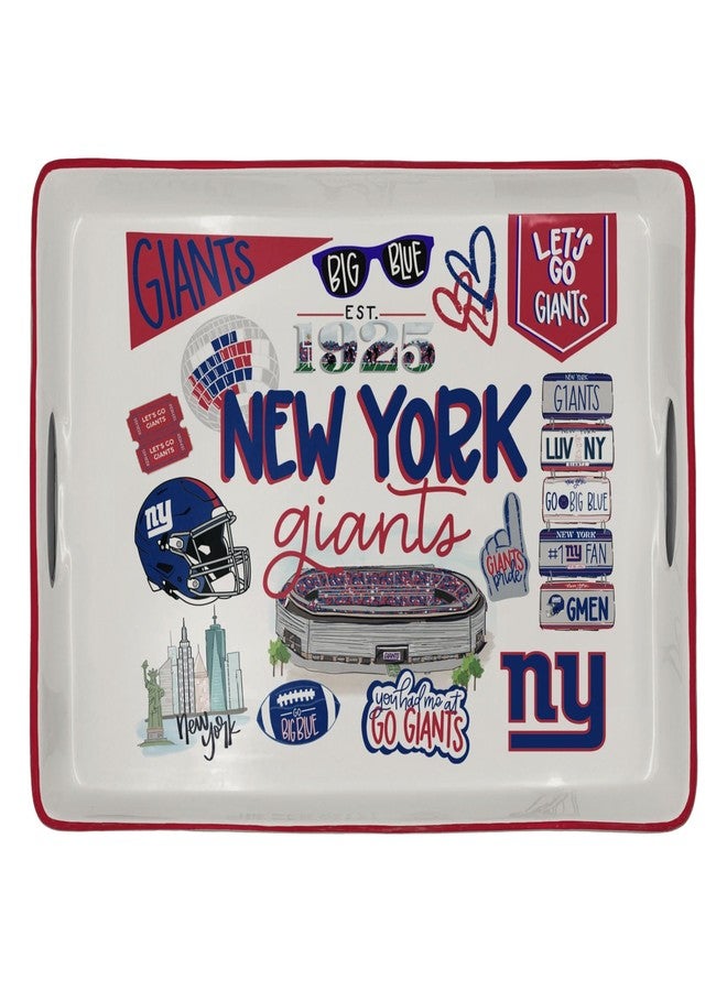 Proformance Home NFL New York Giants Loco Fan Large Serving Tray w/Handles - Image 1
