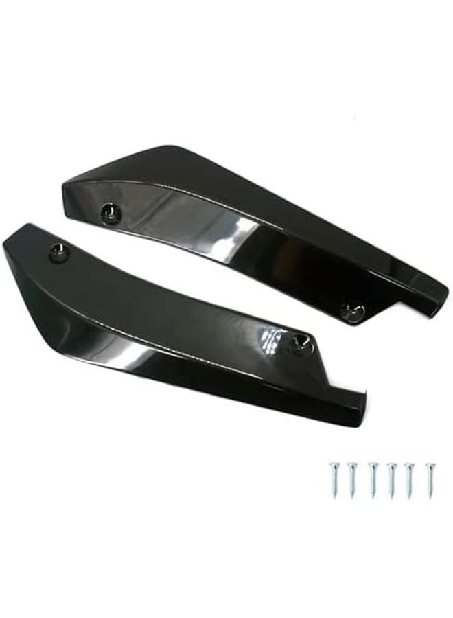 Universal Car Front Rear Bumper Lip Spoiler Splitter Scratch Protector Gloss Black - Image 1