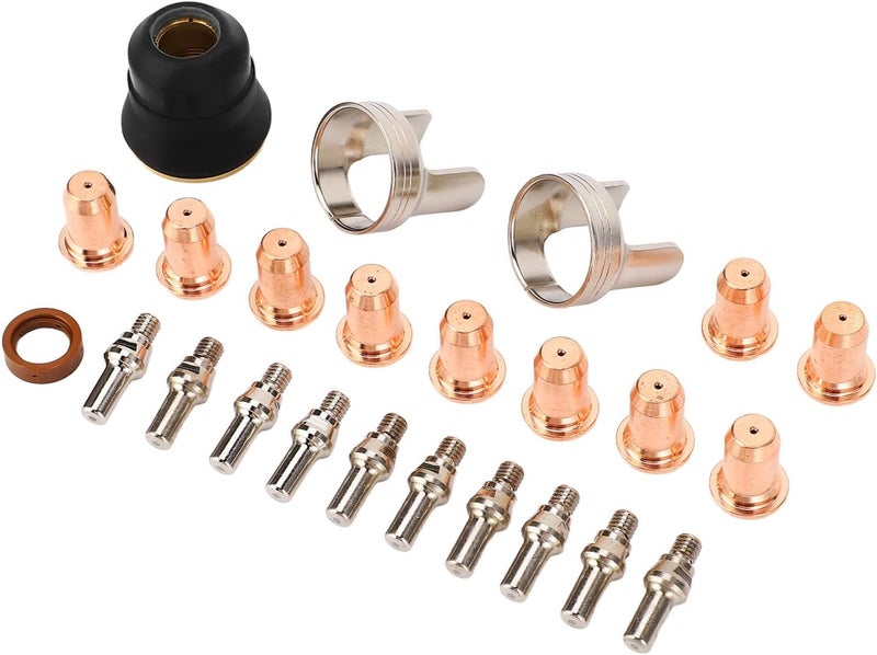 24 Piece Ipt40 Tip Electrode Kit, Plasma Cutter Tip Electrode Nozzle Bracket Cover Set For Cut 55Ds Pro Cut 65Ds, Brass Zinc Alloy Stainless Steel Material - Image 1