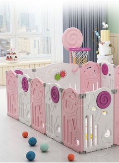 Arabest Foldable Baby playpen Baby Folding Play Pen Kids Activity Centre Safety Play Yard Home Indoor Outdoor New Pen 12+2 Panels Toddler Slide Big Game Climbing Slide Toy Set  - Image 2