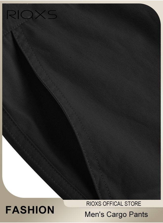 RIOXS Men's Cargo Pants,Breathable Sports Sweatpants,Mens Work Pants,Casual Athletic Jogger Trousers For Men,Comfy Elastic Waist Men Pants With Pockets,Classic Baggy Pant For Leisure Or Outdoor Activities  - Image 4