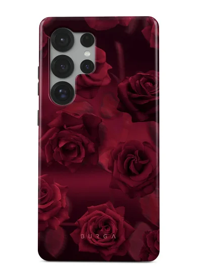 BURGA Luxury Styled Rose Samsung S25 Ultra Case Compatible with Double Layer Silicone Protective Case Femme Fatale