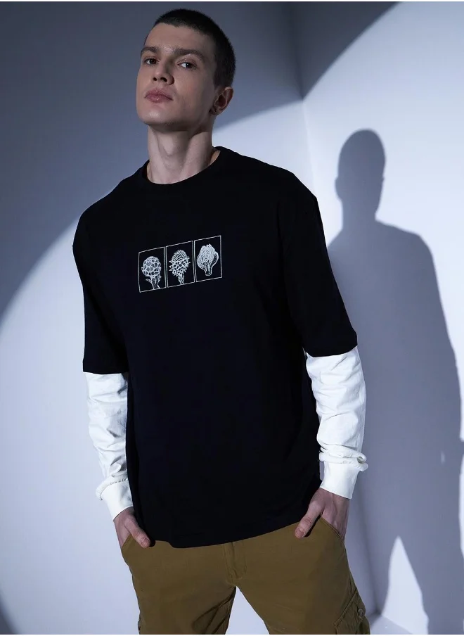 Hubberholme Black T-Shirt For Men