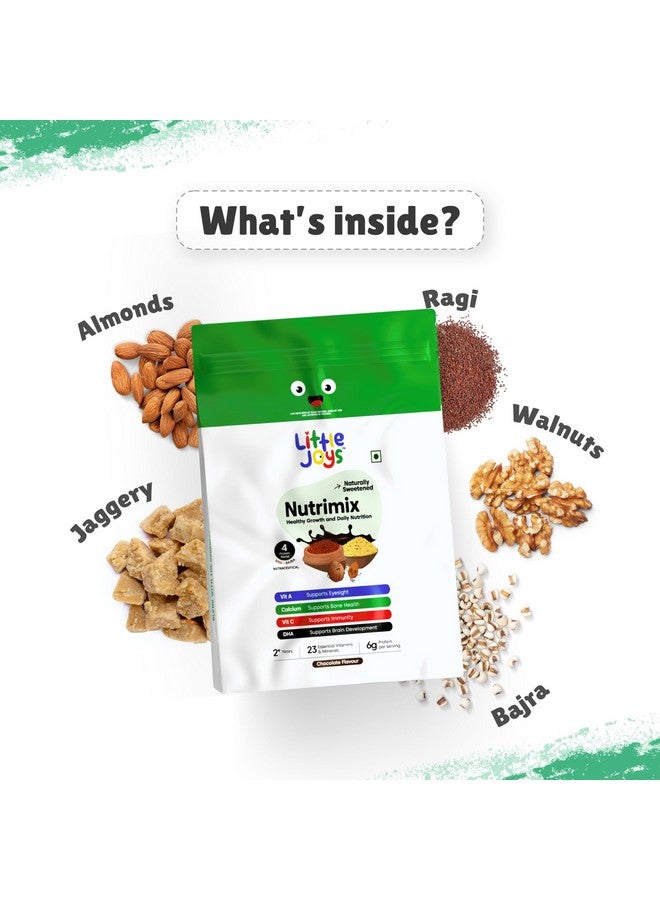 Little Joys Little Joys Nutrimix Nutrition Powder Refill Pouch 700g | 2-6 Years | No Refined Sugar | Supports Healthy Growth & Boosts Immunity | With Ragi, Bajra, Almonds & Oats | Chocolate Flavour  - Image 4