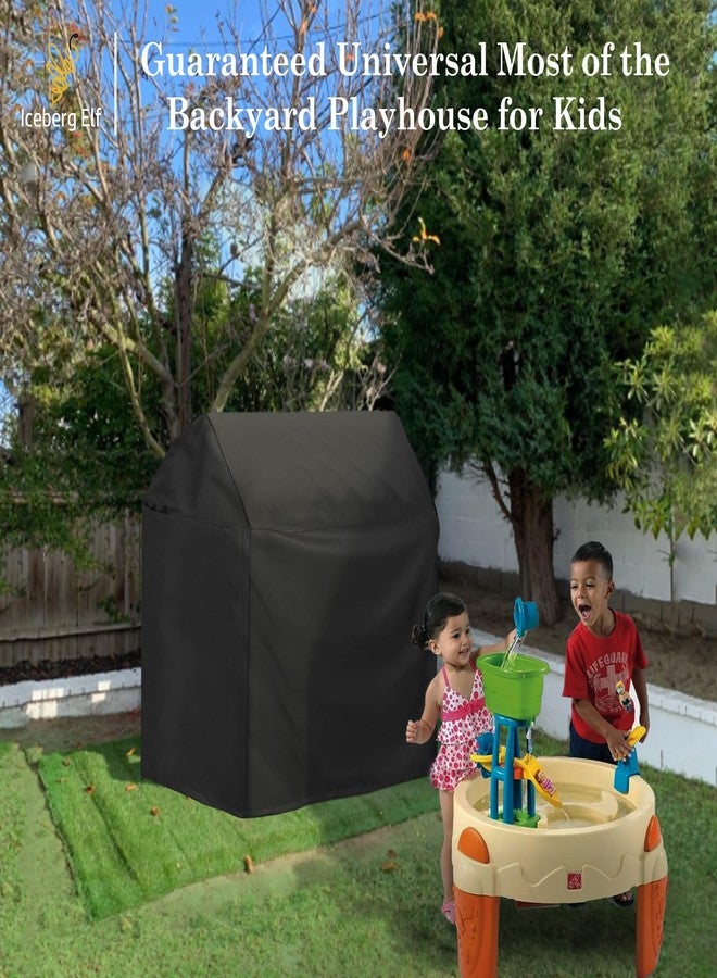Iceberg Elf Outdoor playhouse covers waterproof, Wooden playhouse cover, 45" L x 40" W x 50" H, Rainproof, Sun Protection dust, , 420D Heavy duty oxford fabric, (Black) - Image 5