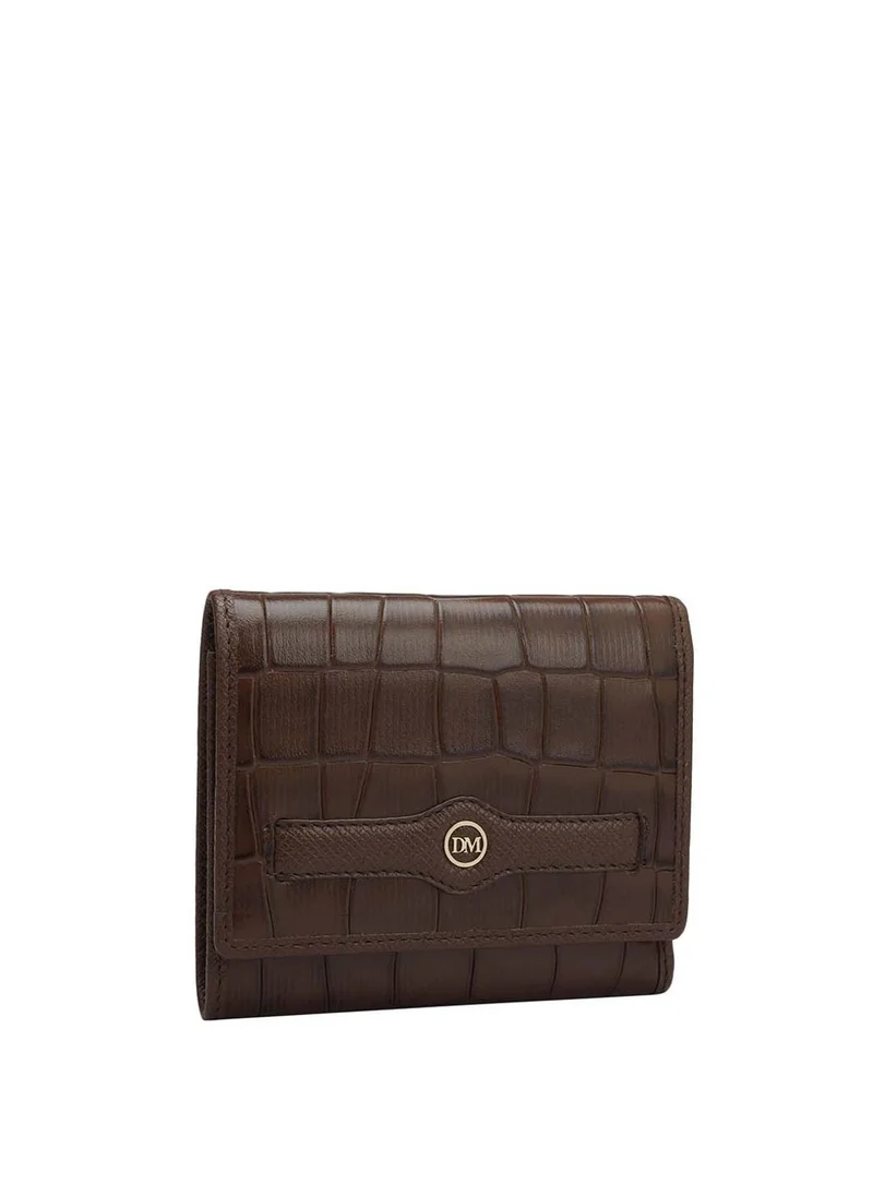 دا ميلانو محفظة نسائية جلد طبيعي بني من دا ميلانو