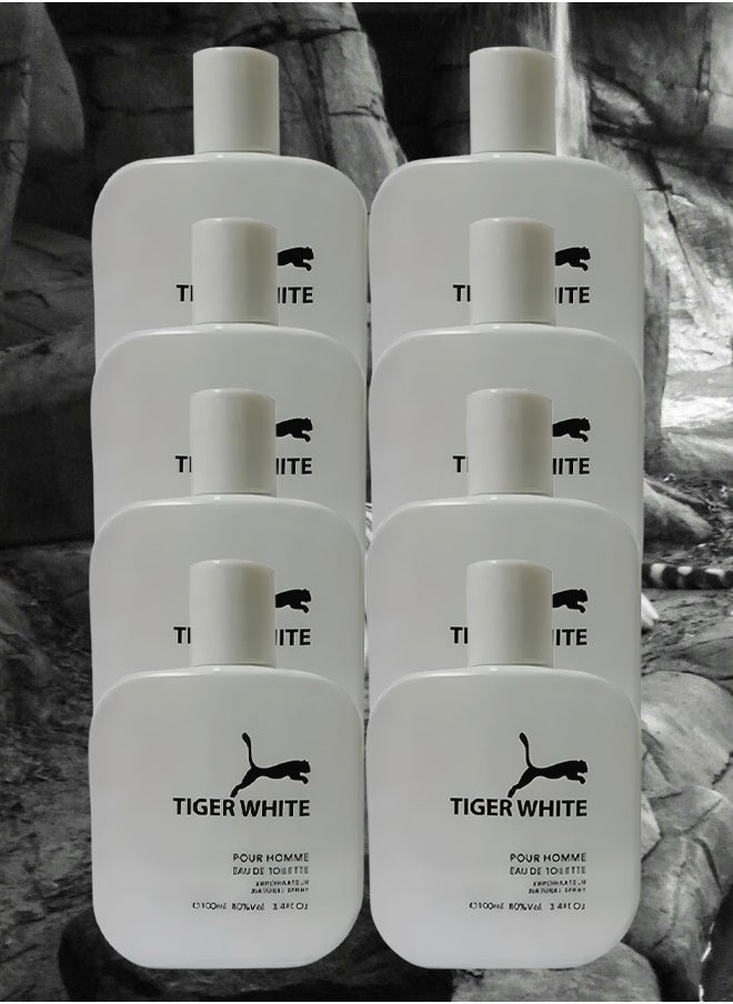 TRI 8 Pieces Tiger White Perfume For Men 100ml EDT  - Image 1