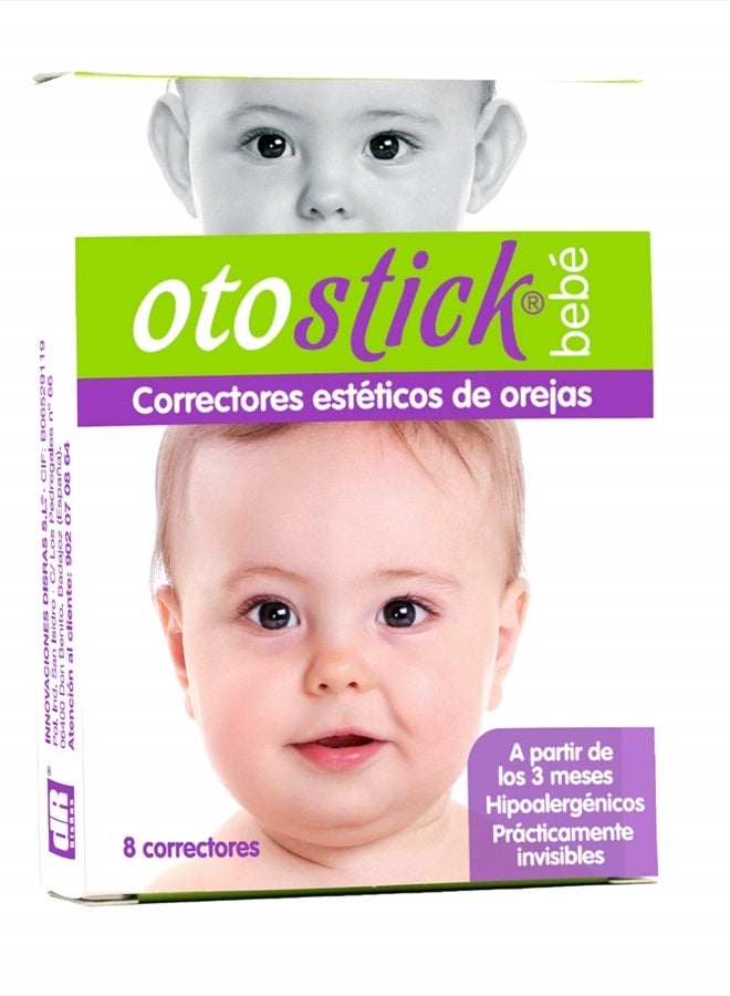 Otostick Bebe Corrector de Orejas Protuberantes para Bebes - 8 Unidades con Gorra de Proteccion - Soporte Ortopedico para la Correccion Permanente - Image 1