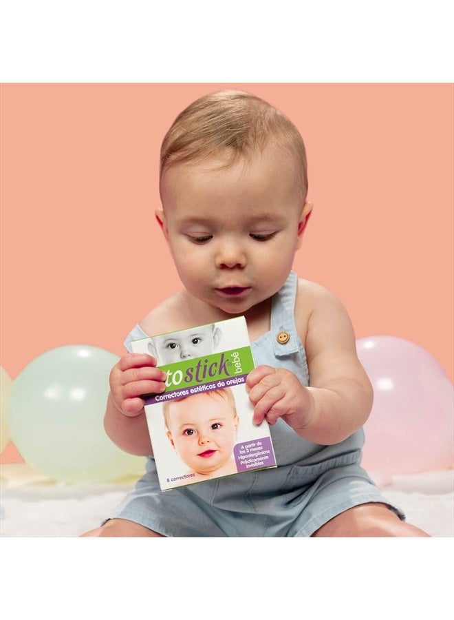 Otostick Bebe Corrector de Orejas Protuberantes para Bebes - 8 Unidades con Gorra de Proteccion - Soporte Ortopedico para la Correccion Permanente - Image 3