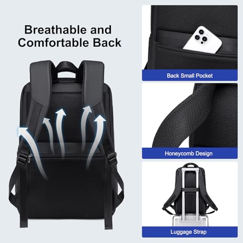GOLDEN WOLF Business Backpack for Men Multi-pocket 15.6" Laptop Bag Water-resistant 21L Medium Backpack for Office College Daily Use - Image 3