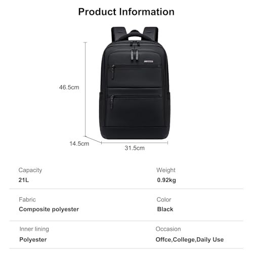 GOLDEN WOLF Business Backpack for Men Multi-pocket 15.6" Laptop Bag Water-resistant 21L Medium Backpack for Office College Daily Use - Image 5