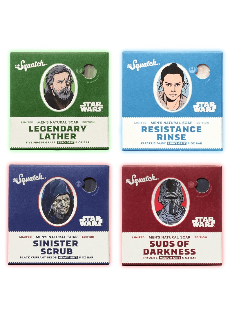 Dr. Squatch Dr Squatch Limited Edition Soap Star Wars Soap Collection II  Mens All Natural Bar Soap  4 Bar Soap Bundle 