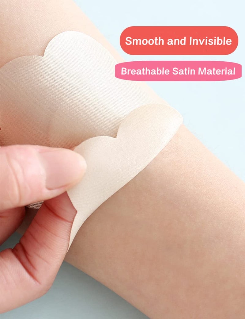 YREEIS 40 Pcs Nipple Covers For Women Hypoallergenic Disposable Adhesive Nipple Pasties No-Show Satin Breast Petals Stickers (Beige) - Image 3
