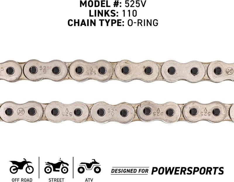 NICHE Drive Sprocket Chain Combo for Honda Nighthawk 750 CB750 Front 14 Rear 38 Tooth 525V O-Ring 110 Links - Image 3