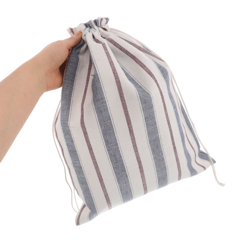 2 Sets Linen Bread Bag and Bowl Cover with Liner Drawstring Bread Keeper Pouch Organic Linen Sourdough Container Reusable Saver Bag - Image 2