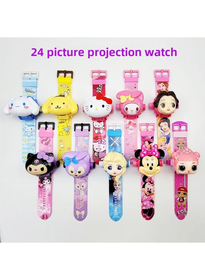 Sanrio Kurome Projection Watch Cinnamon Dog Hello Kitty Kt Melody Projector Watch Toy Watch-Color: Rotating Projection + Time Ultra - Image 3
