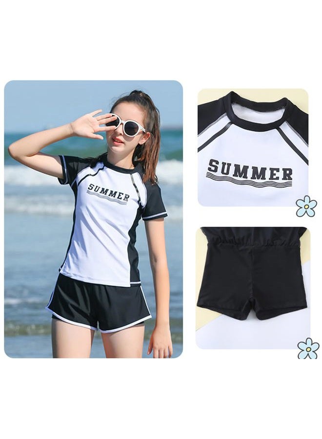 KORADI Girls Swimsuits Rash Guard Swim Sets Kids Two-Piece Bathing Suits Teen Swimwear Beach Shorts Sun Protection Swim Shirts 8-14 Years - Image 5