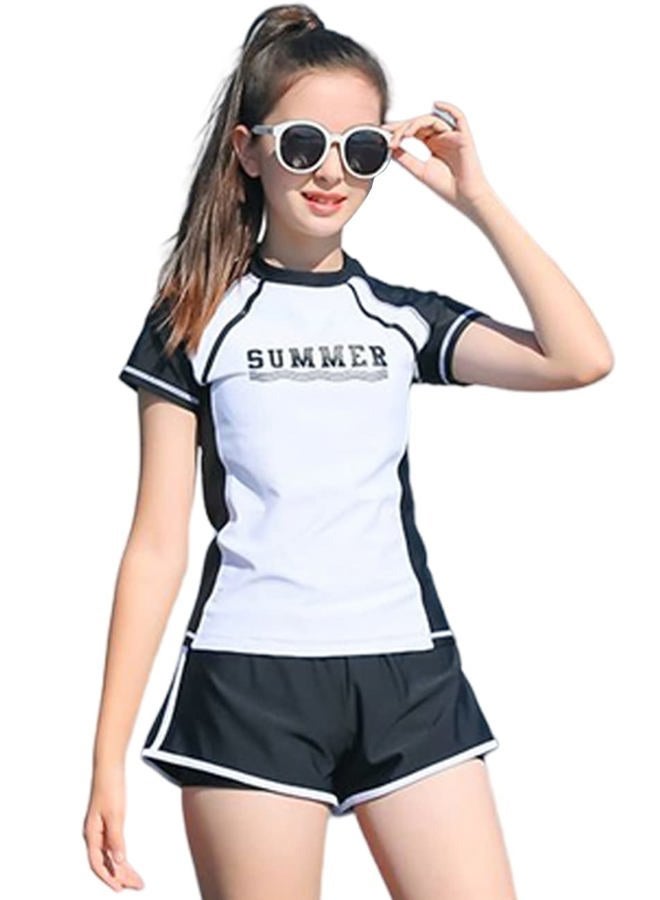 KORADI Girls Swimsuits Rash Guard Swim Sets Kids Two-Piece Bathing Suits Teen Swimwear Beach Shorts Sun Protection Swim Shirts 8-14 Years - Image 1