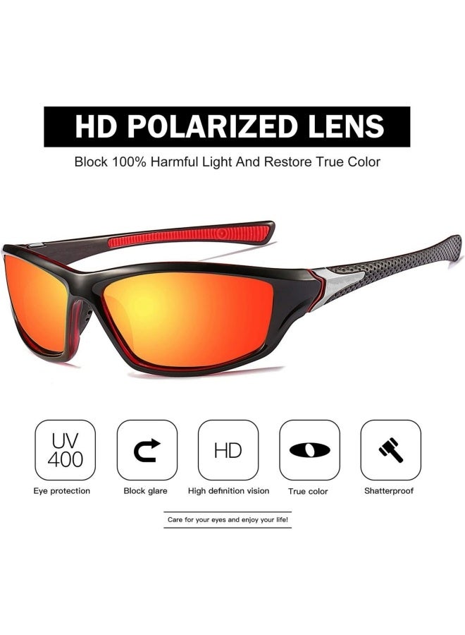 كيو 3 قطع نظارات شمسية رياضية مستقطبة للرجال يركبون الدراجات وهم يصطادون الأسماك حماية من UV400 (نظارات + حبال) - Image 3
