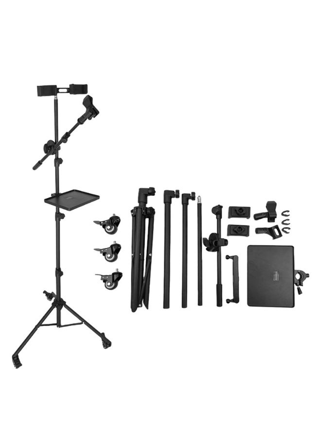 Arabest 360° Rotating Floor Microphone Stand With Wheels, Upgraded All-In-One Live Streaming Mic Stand Complete With Full Set Multi-Functional Accessories For Podcast Recording Gaming Broadcast - Image 1