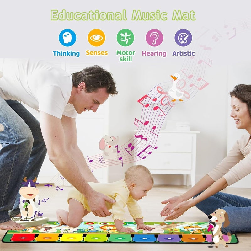 Piano Music Dance Mat, Music Mat For Kids, Children's Soft Touch Game Pad With 8 Instrument Sounds, Touch Musical Mat Gift Toys For 2 3 4 5 6 Years Old Kids Boys Girls - Image 2
